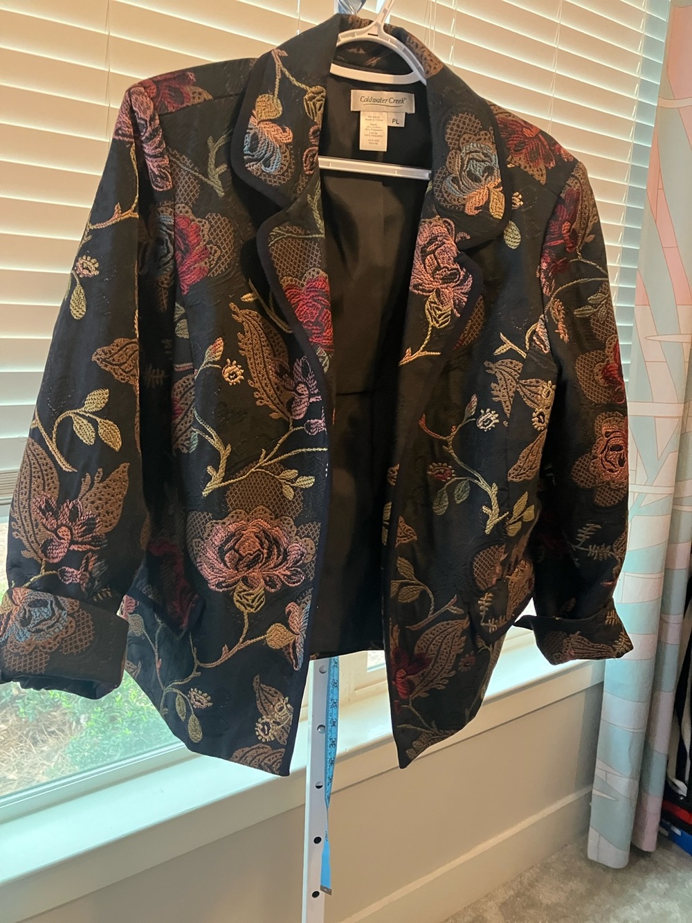 Coldwater Creek Black Floral Blazer Jacket